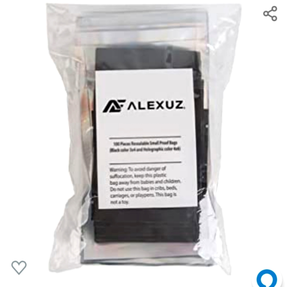 50-Pack Black Storage resealable bags